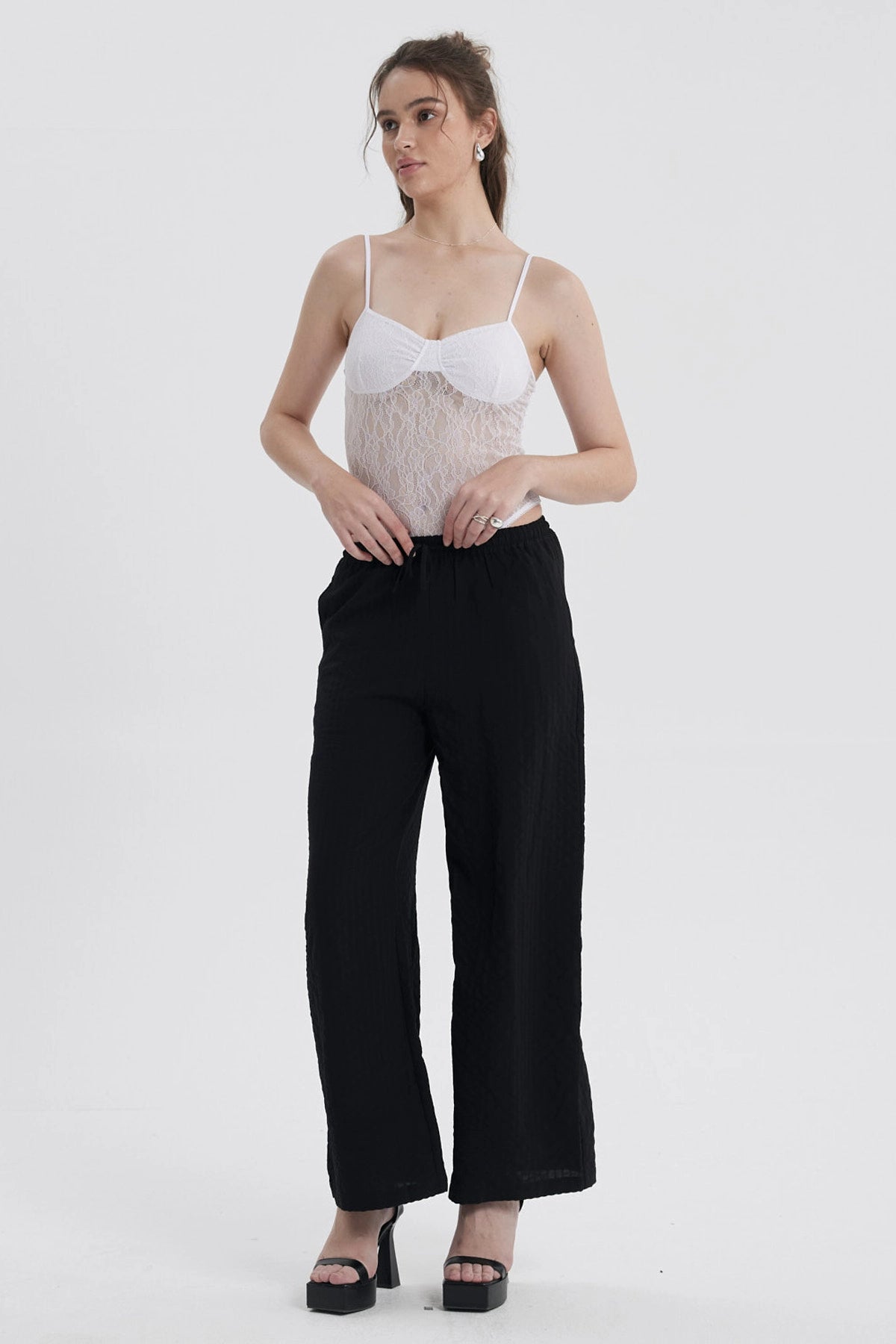 Polera Mujer Body Encaje Blanco