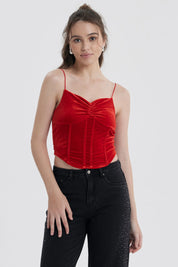 Peto Mujer Velvet Rojo Oscuro