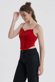 Peto Mujer Velvet Rojo Oscuro