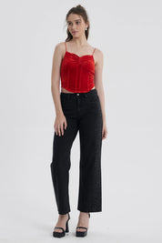 Peto Mujer Velvet Rojo Oscuro