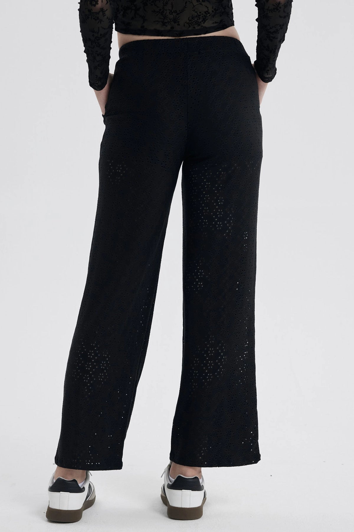 Pantalón Mujer Textura Rulé Negro