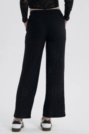 Pantalón Mujer Textura Rulé Negro