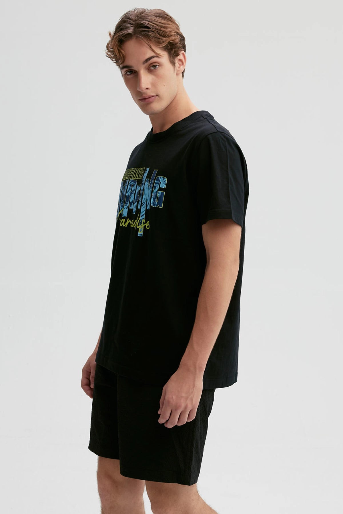 Polera Hombre Print Posicional Negro