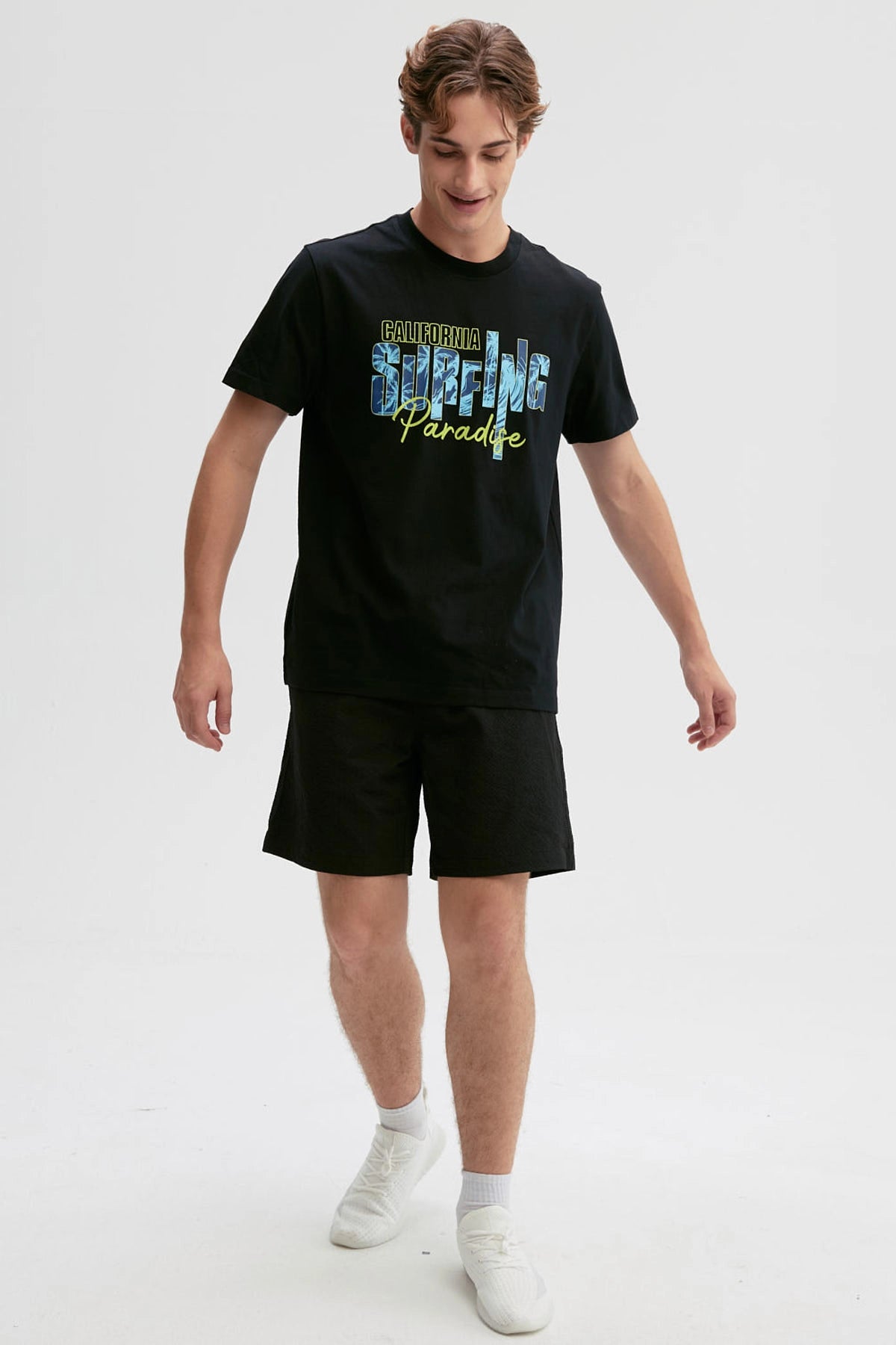 Polera Hombre Print Posicional Negro