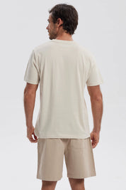 Polera Hombre Básica Con Bolsillo Beige