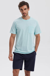 Polera Hombre Básica Con Bolsillo Verde Claro