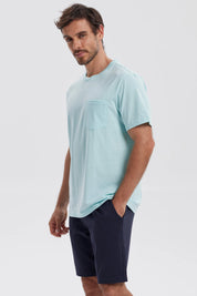Polera Hombre Básica Con Bolsillo Verde Claro