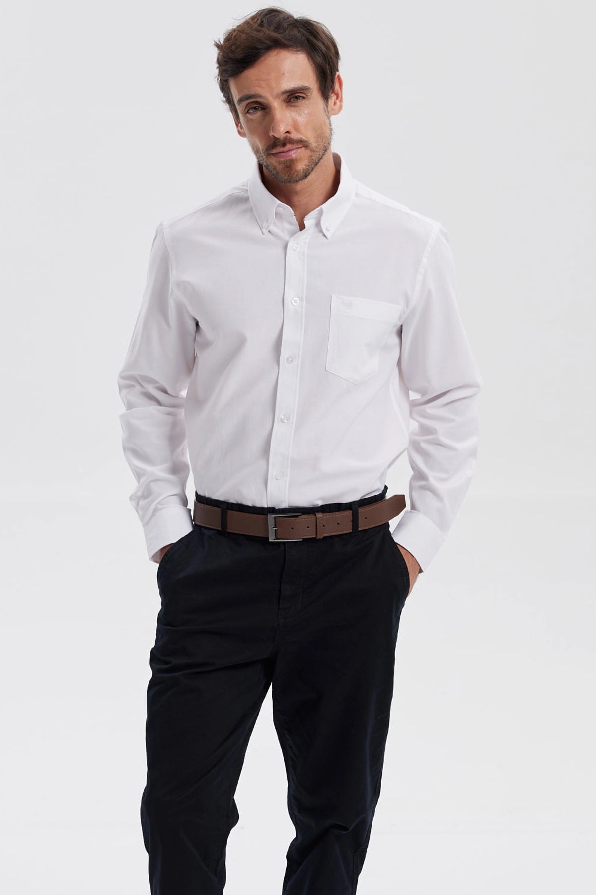 Camisa Hombre Oxford Blanco