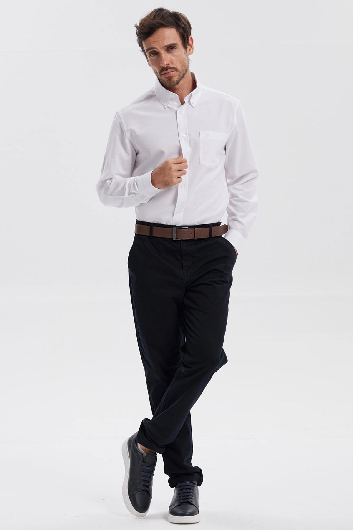 Camisa Hombre Oxford Blanco