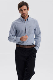 Camisa Hombre Oxford Gris