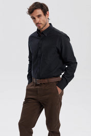 Camisa Hombre Oxford Negro