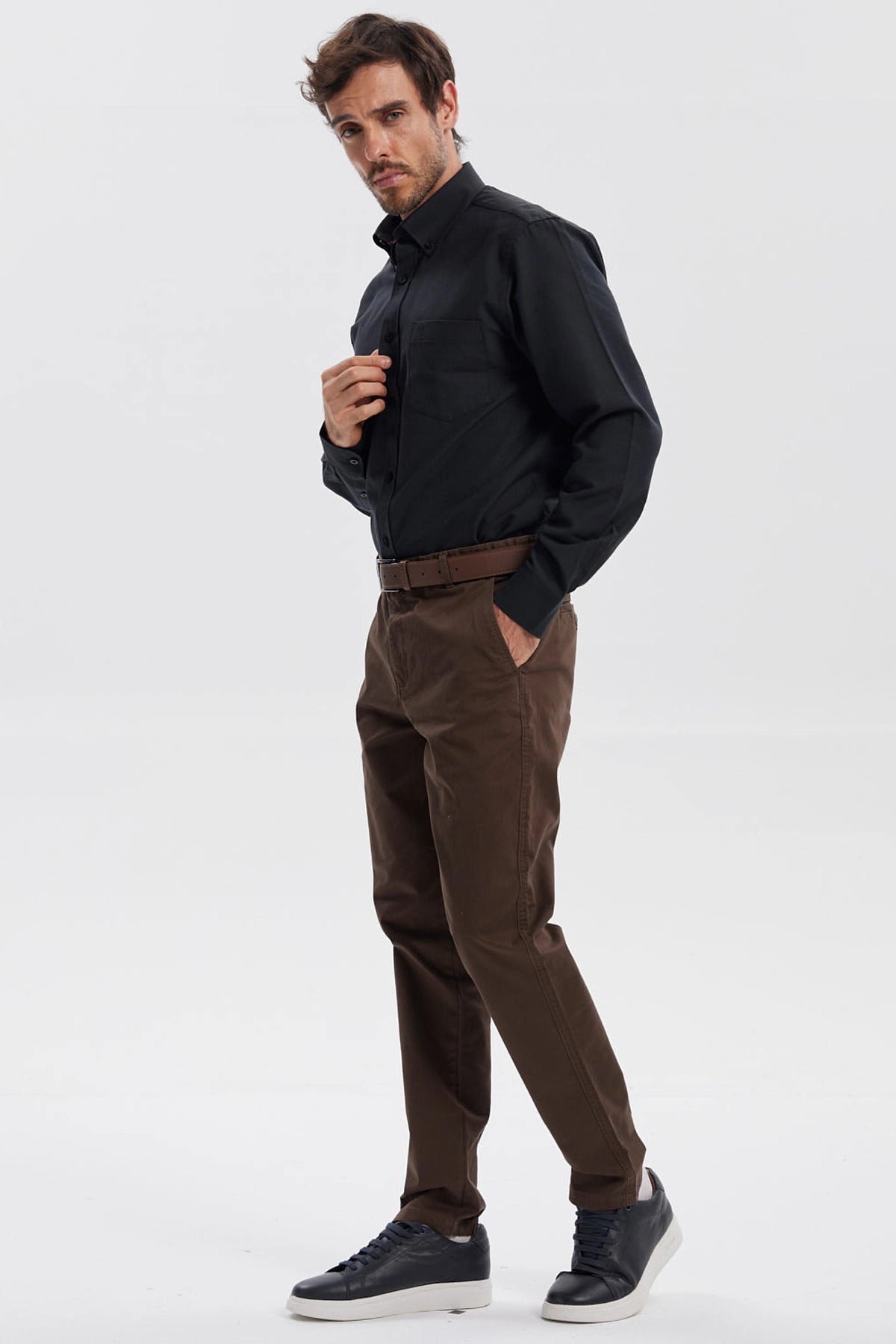 Camisa Hombre Oxford Negro