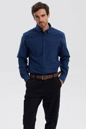 Camisa Hombre Oxford Azul Oscuro