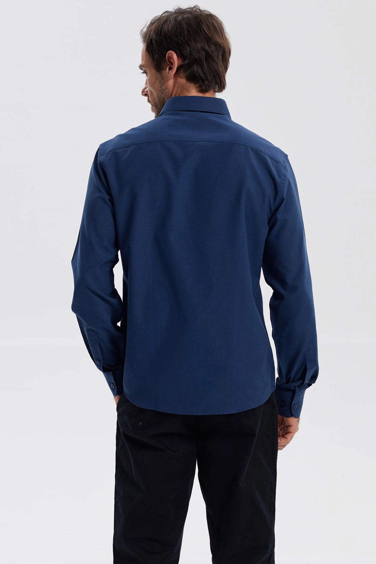 Camisa Hombre Oxford Azul Oscuro