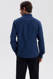 Camisa Hombre Oxford Azul Oscuro