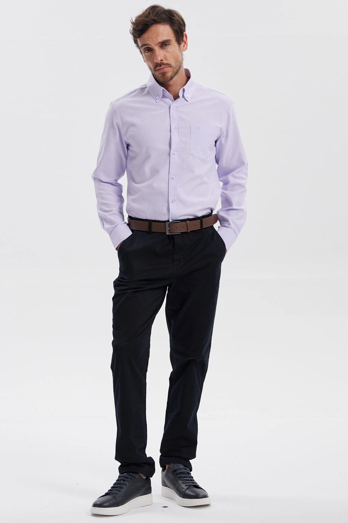 Camisa Hombre Oxford Lila