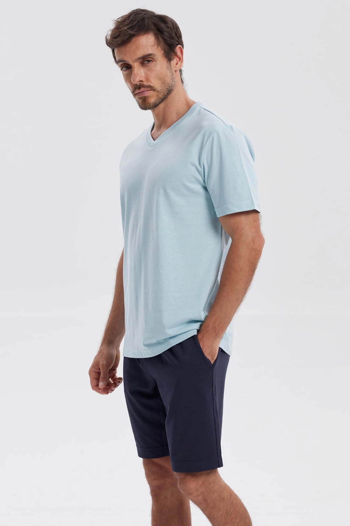 Polera Hombre Básica Celeste