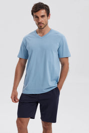 Polera Hombre Básica Celeste Claro