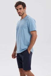 Polera Hombre Básica Celeste Claro