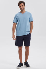 Polera Hombre Básica Celeste Claro