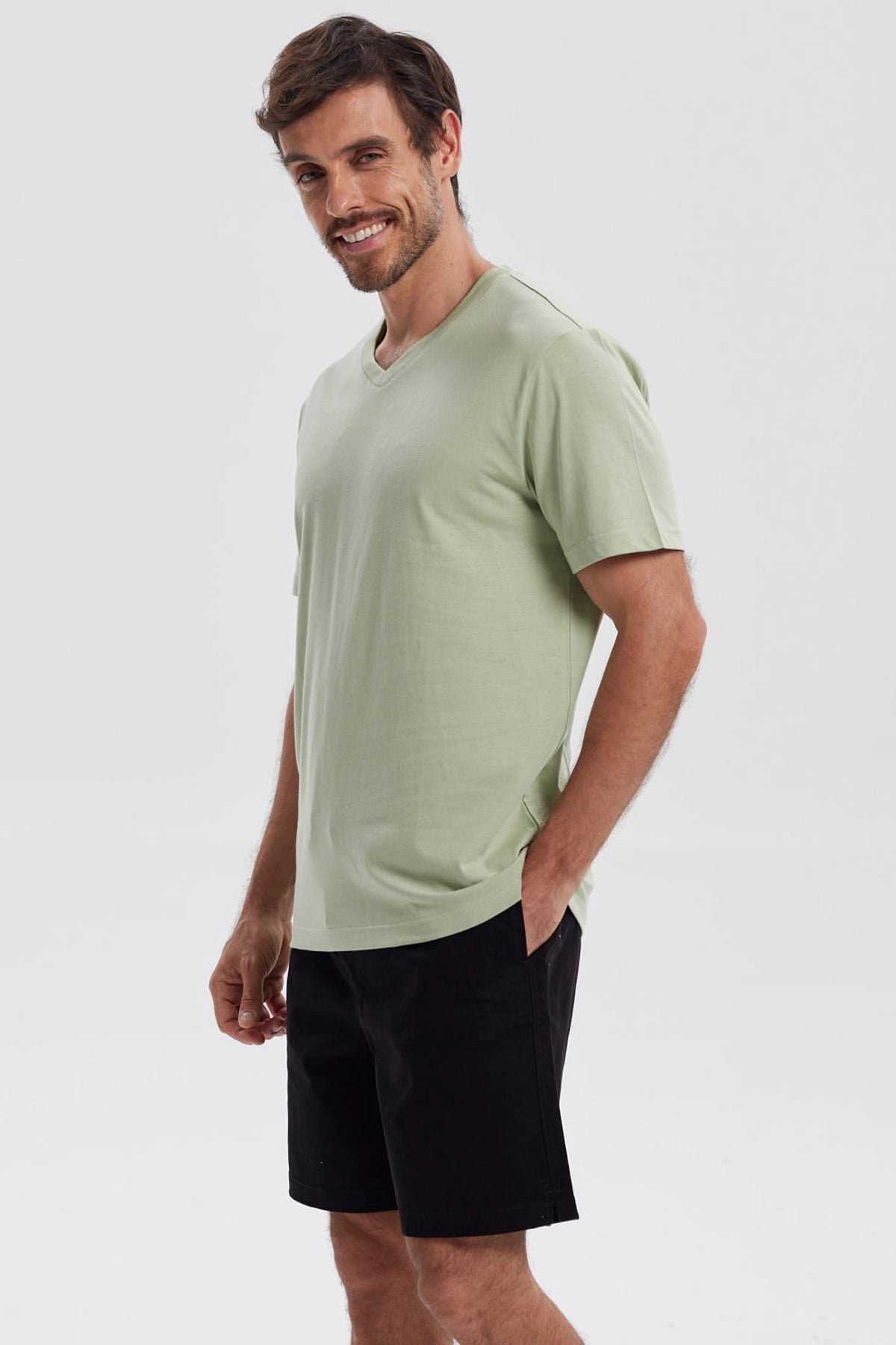 Polera Hombre Básica Verde Claro