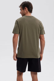 Polera Hombre Básica Verde Militar