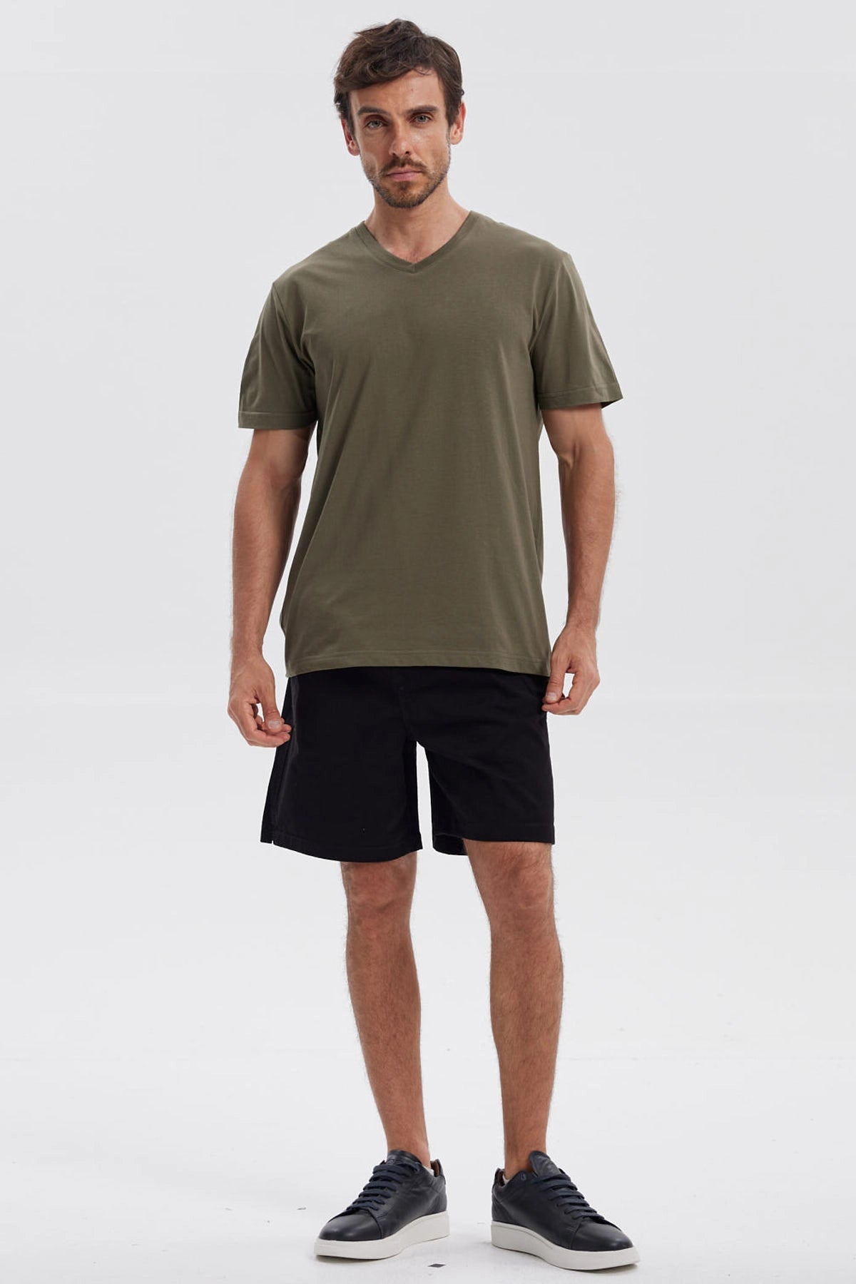 Polera Hombre Básica Verde Militar
