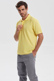 Polera Hombre Pique Básica Lisa Amarillo