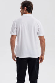 Polera Hombre Pique Básica Lisa Blanco