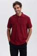 Polera Hombre Pique Básica Lisa Burdeo