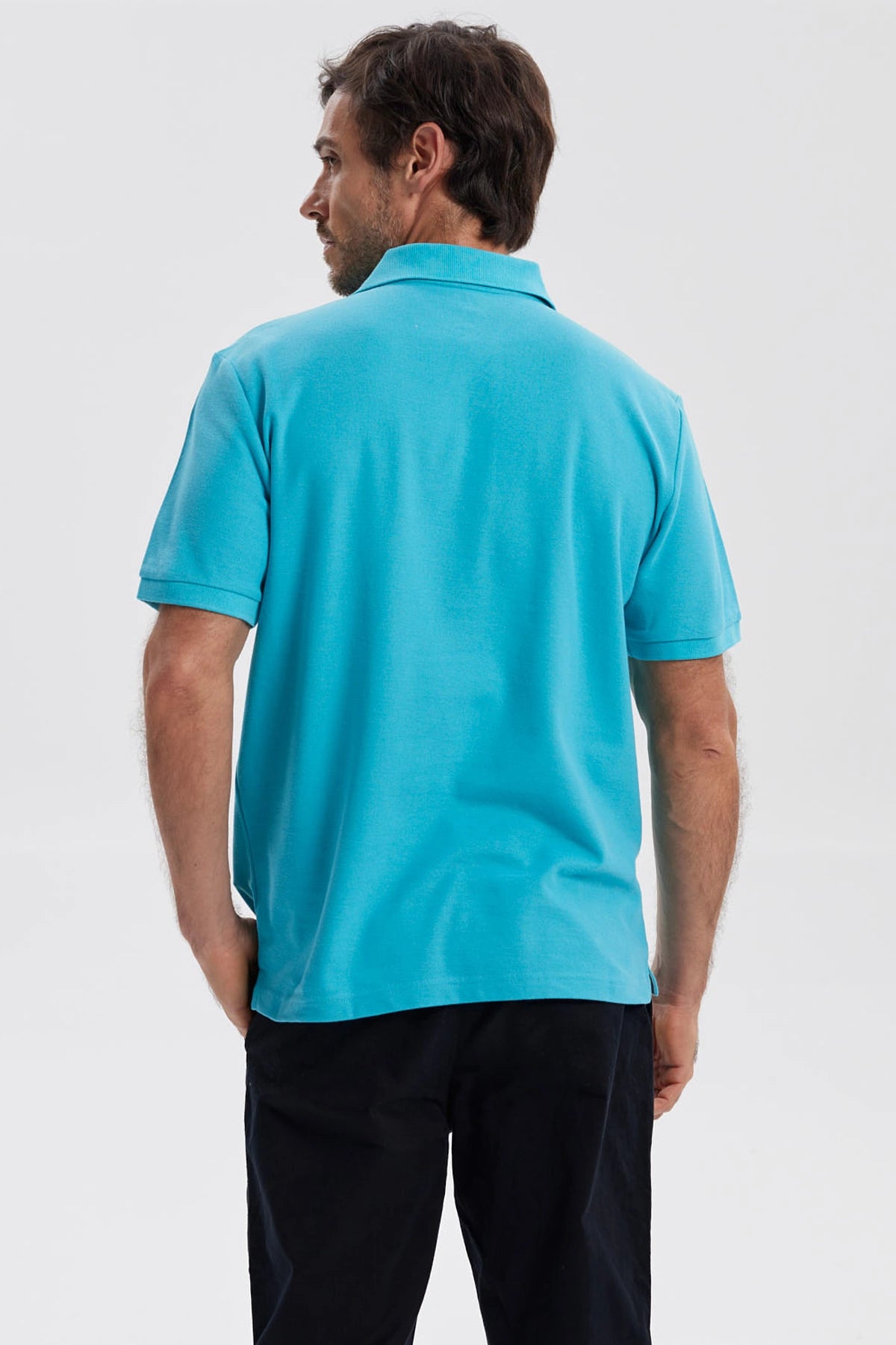 Polera Hombre Pique Básica Lisa Calipso