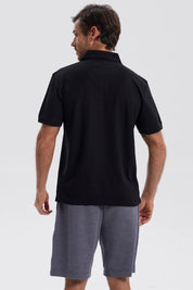 Polera Hombre Pique Básica Lisa Negro