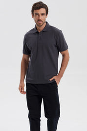 Polera Hombre Pique Básica Lisa Marengo