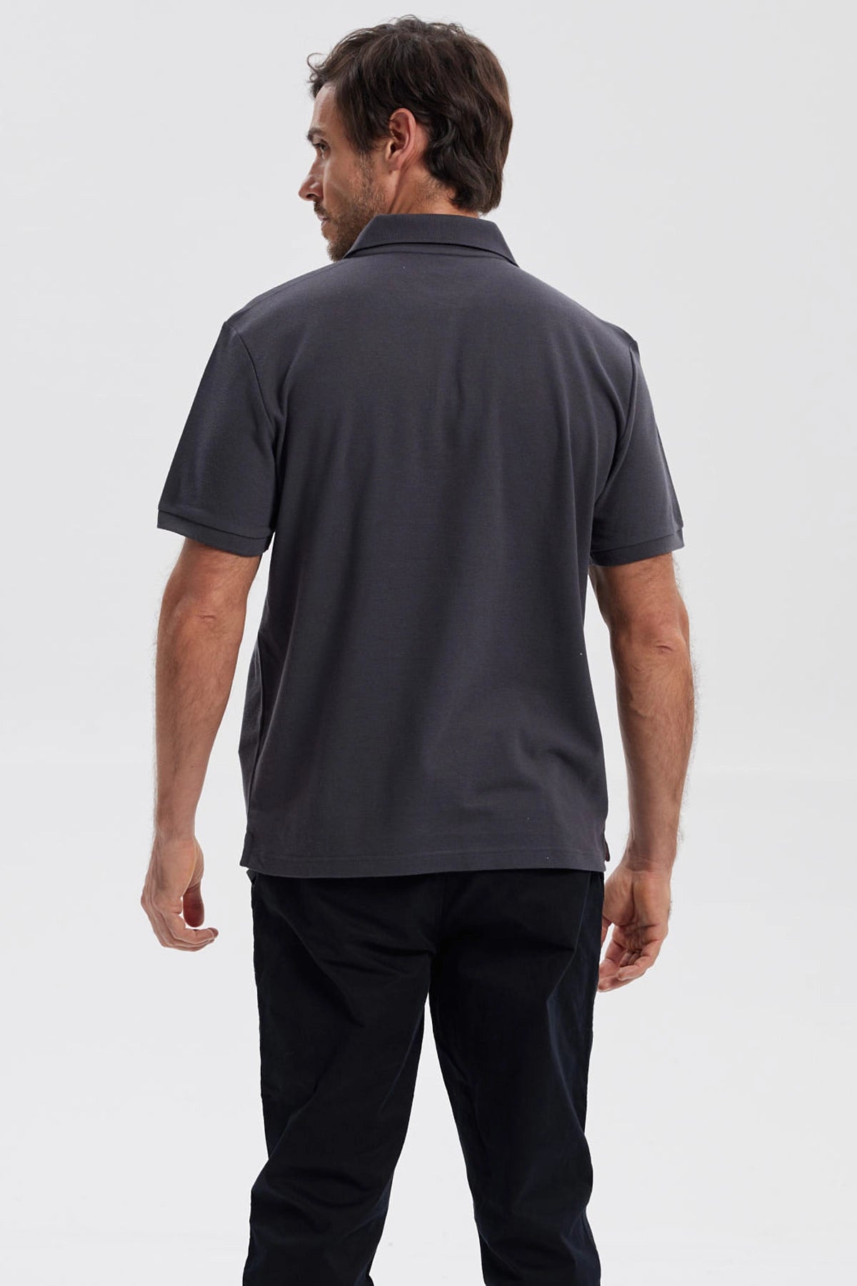 Polera Hombre Pique Básica Lisa Marengo