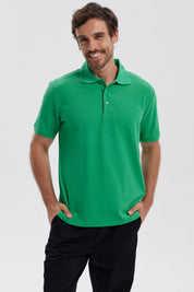 Polera Hombre Pique Básica Lisa Verde