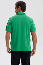 Polera Hombre Pique Básica Lisa Verde