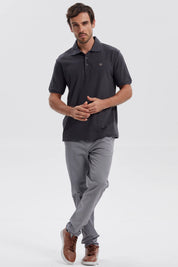 Polera Hombre Pique Básica Lisa Marengo