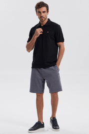 Polera Hombre Pique Básica Lisa Negro