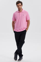 Polera Hombre Pique Básica Lisa Rosado