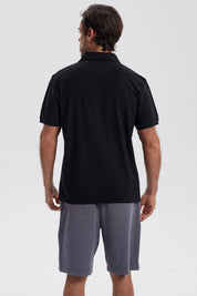 Polera Hombre Pique Básica Lisa Negro