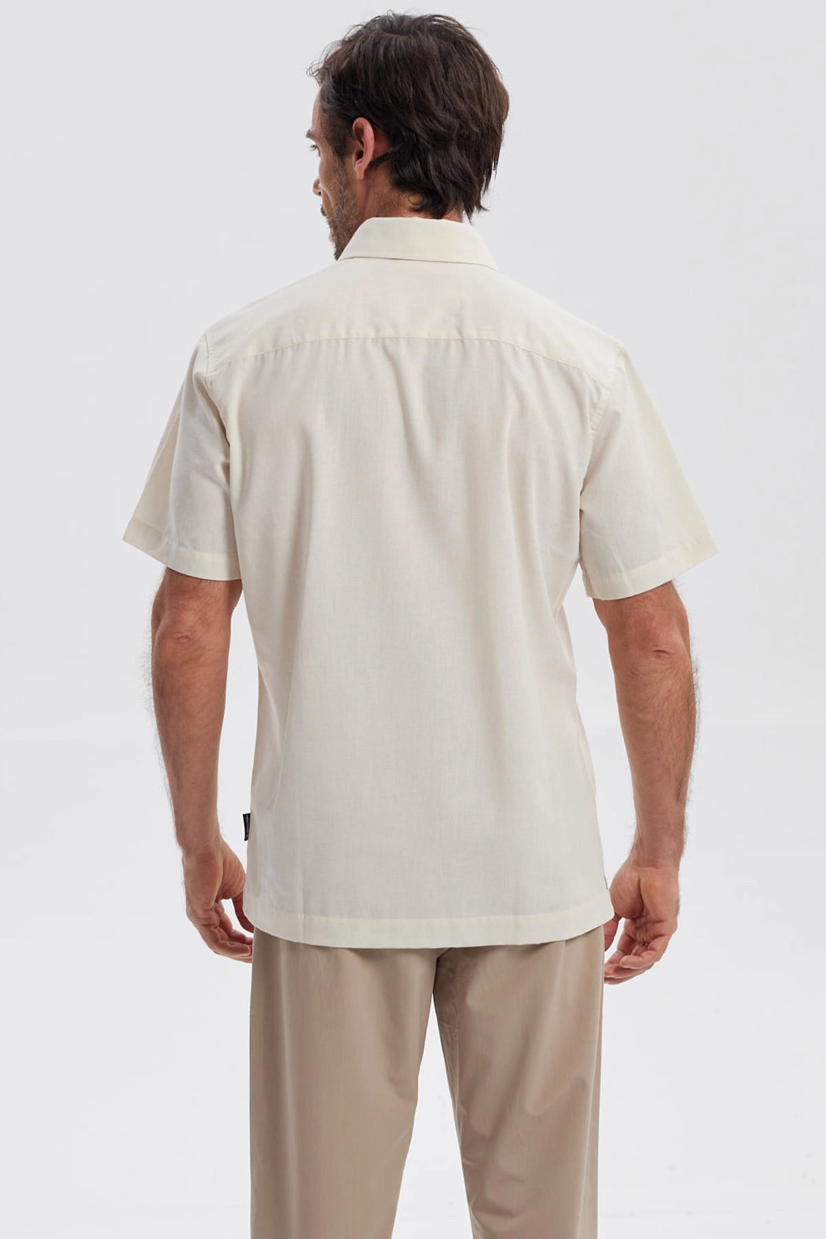 Camisa Hombre Lisa Beige