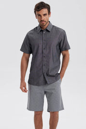 Camisa Hombre Lisa Negro