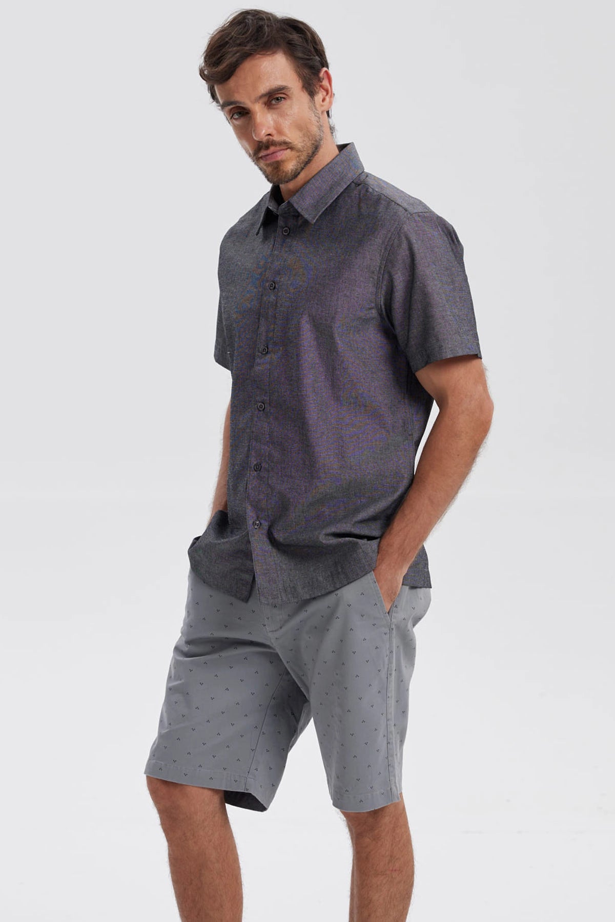 Camisa Hombre Lisa Negro