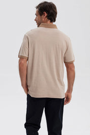 Polera Hombre Botón Beige