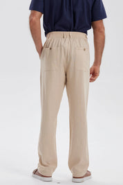 Pantalón Hombre Lino Beige