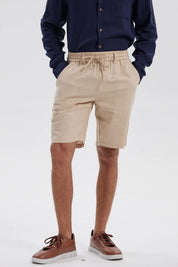 Bermuda Hombre Lino Beige