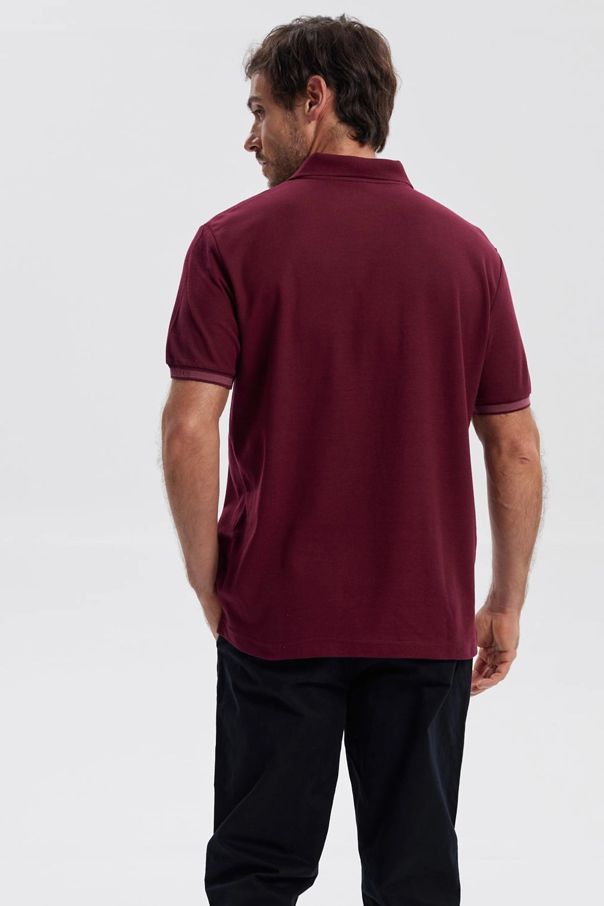 Polera Hombre Lisa Burdeo