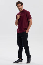 Polera Hombre Lisa Burdeo