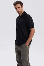 Polera Hombre Textura Negro