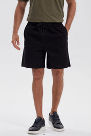 Bermuda Hombre Pretina Elasticada Negro